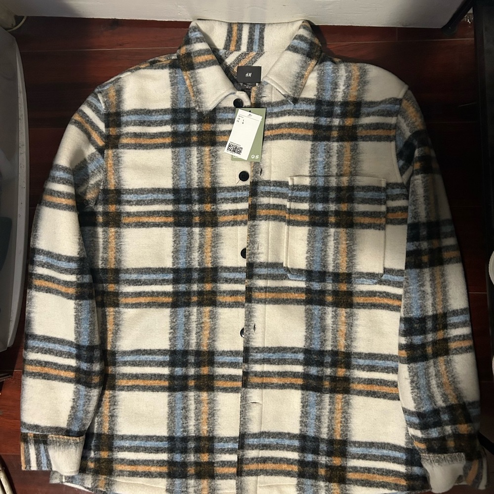 H&M Men's Wool-blend Shacket, Size L NEW